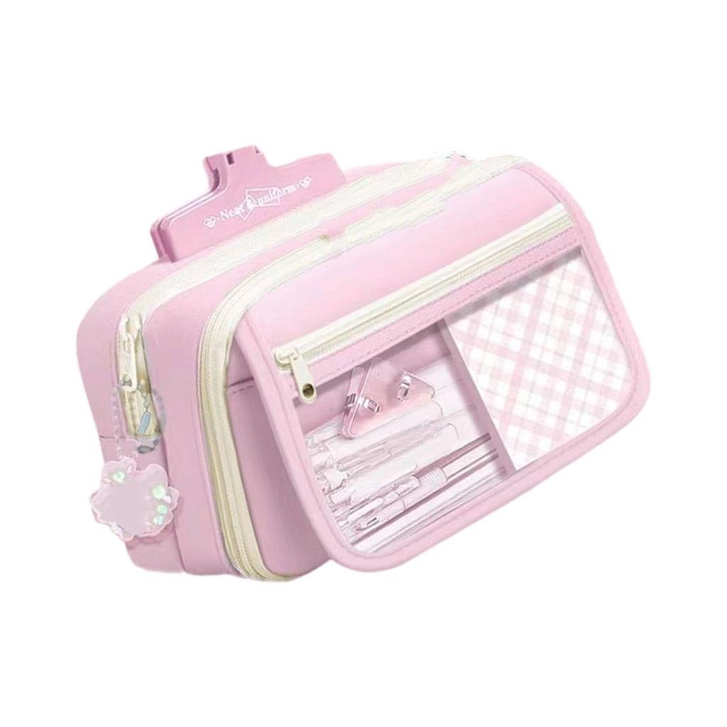 Large Capacity Pencil Case Canvas Multiple Compartments 5 Colors