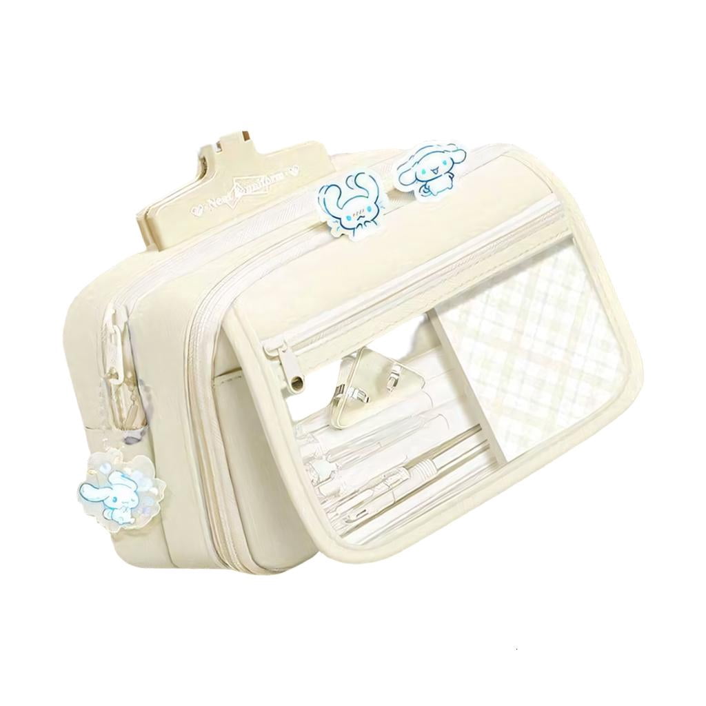 Large Capacity Pencil Case Canvas Multiple Compartments 5 Colors