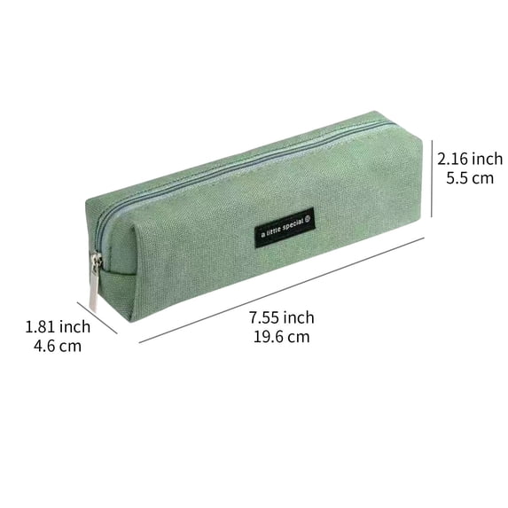 Large Capacity Pencil Case Canvas Stationery Box Small and Compact 7.56 X 1.81 X 0.17 Inches for Students Small Pencil Case