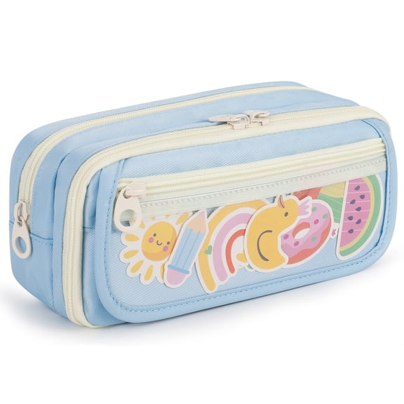 TRIPGEAR Multi Compartment Large Capacity Zipper Pencil Case, Spacious Cute Pen Pouch