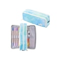thumbnail image 1 of Large Capacity Pencil Case, Expandable 3 Compartment Pen Bag with Multiple Slots, Double Zipper Oxford Cloth Stationery Organizer for Students School Office Supplies, Dreamy Blue, 1 of 6