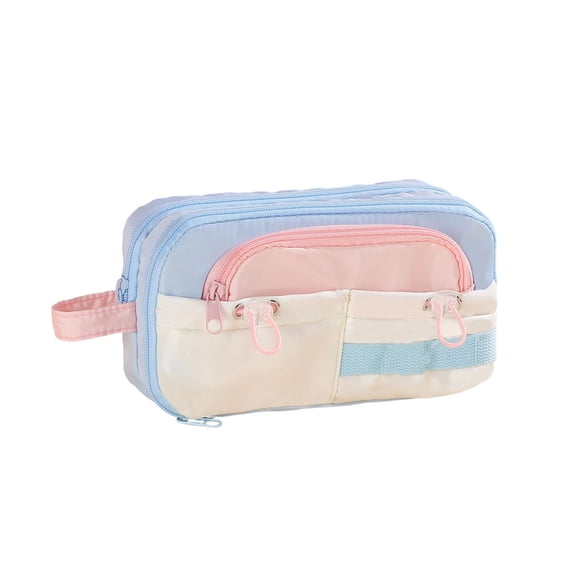 Large-Capacity Pencil Case in a Mix of Colors with a Vibrant Inner Lining and a Cute Stylish Design Features Multiple Compartments for Dasy Organization