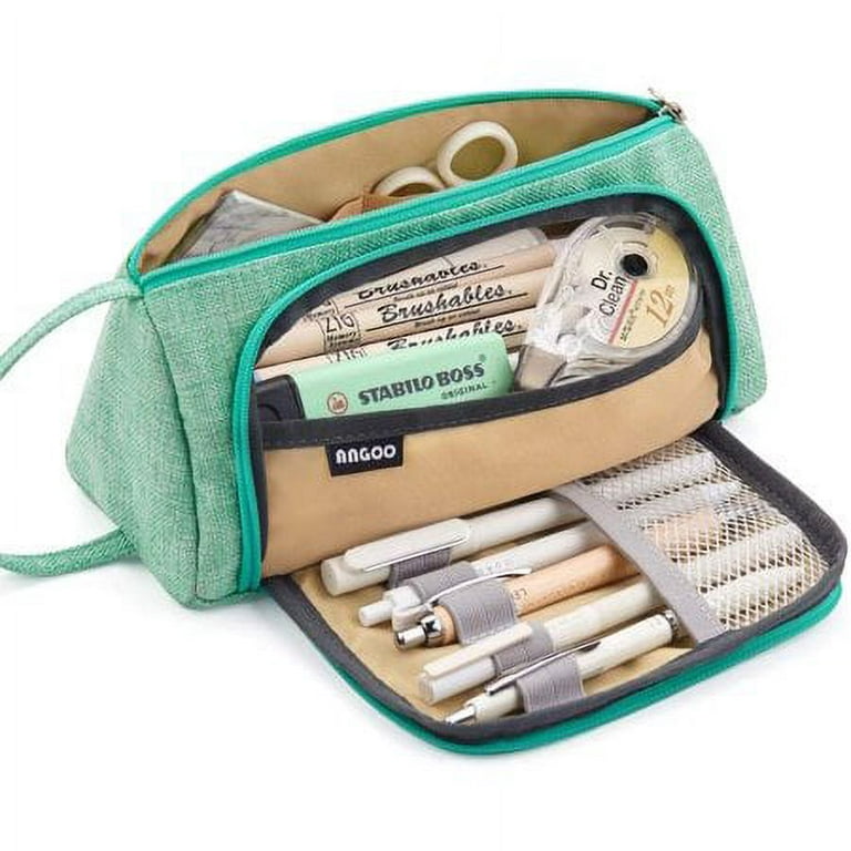 Angoo [Pure] color Pencil Case, Multi Slot Pen Bag, Big Storage Pouch  Organizer for Stationery Cosmetic