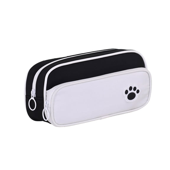 Large Capacity Pencil Case Multiple Compartments Color Block Pencil Pouch with Zipper Cute Pen Holder Pencil Bag Pouch Box Organizer for Office Supplies Aesthetic Supply