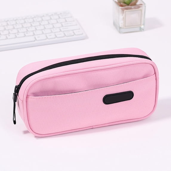 Large Capacity Pencil Case Oxford Fabric Multi Layer Pen Pouch Case for Sch-ool Supplies College Stu-dents Desk Storage Organizer Pink