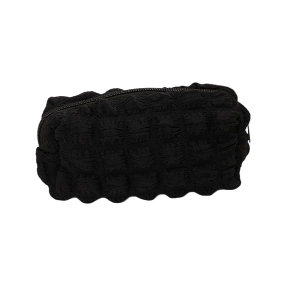 Large Capacity Pencil Case Pen Pouch Cloth Storage Bag For Office Desk Organizer Travel Compact Black
