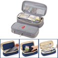 thumbnail image 1 of Large Capacity Pencil Case Pencil Bag Lightweight Fabric Pen Pouch With Mesh Pocket Portable Stationery Holder for School Office College Travel Makeup Small Item Storage,Gray, 1 of 6