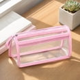 thumbnail image 1 of Large Capacity Pencil Case, Pencil Pouch with Double Zipper for Office Supplies, Stationery Organizer Case, Oxford Cloth Pencil Bag for Students, Pink, 1 of 6