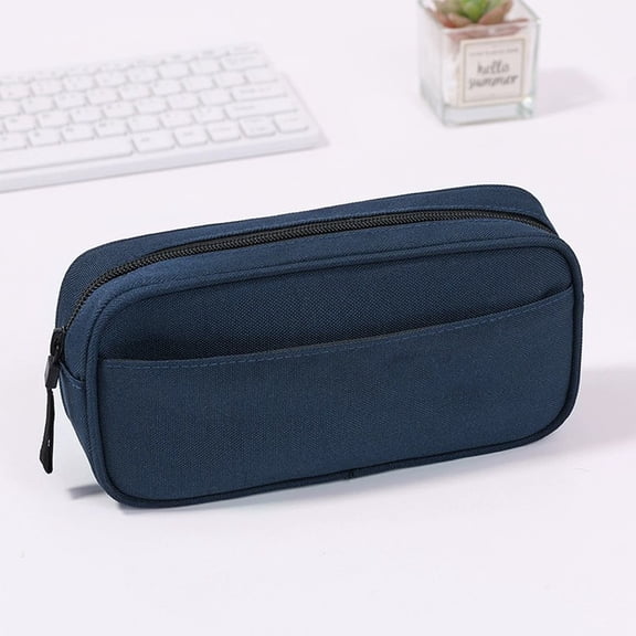 Large Capacity Pencil Case, Portable Compact Zipper Pen Pouch – Stationery Organizer for Sc+hool Office