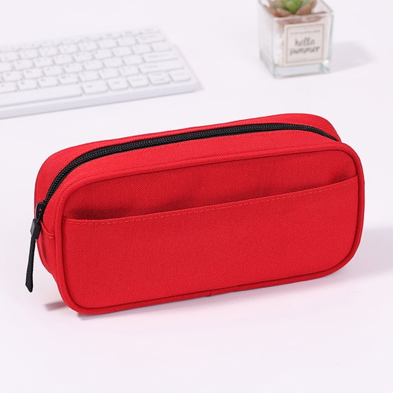 Large Capacity Pencil Case, Portable Compact Zipper Pen Pouch – Stationery Organizer for Sc+hool Office
