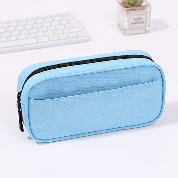 Large Capacity Pencil Case, Portable Compact Zipper Pen Pouch – Stationery Organizer for Sc+hool Office