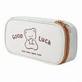 thumbnail image 1 of Large Capacity Pencil Case Pouch with Zipper, Portable Aesthetic Cute Big Capacity Pencil Cases Pen Office Travel Stationery Makeup Bag, Desk Organizer for College Adults Women Men (Apple Bear), 1 of 4