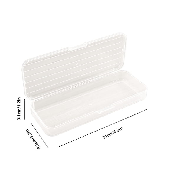 Large Capacity Pencil Case Transparent Storage Box with Snap-Tight Lid for Pencils, Pens, Markers, Student Desktop Organizer Plastic Box