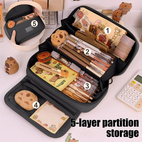 Large Capacity Pencil Case, Zippered Pen and Pencil Storage Bag for Stationery Organization, Great for Office Use, Home Desk, and Travel Accessories, Spacious and Durable