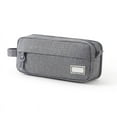 thumbnail image 1 of Large Capacity Pencil Case Zippered Stationery Organizer Pouch Youth-Sized Storage Bag Gray, 1 of 6