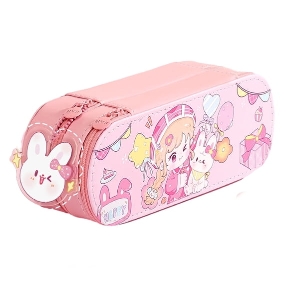 Large Capacity Soft Pencil Case for Teens Girls | Cute Pencil Pouch with Compartments Handle, Stationery Bag Box for Middle and High School Students Back to School Gifts