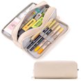 thumbnail image 1 of Large Capacity Pencil Case with 3 Compartments, Double‑Open & Four‑Open Design, Portable Pen Pouch for Students, Teens and Adults, 1 of 7
