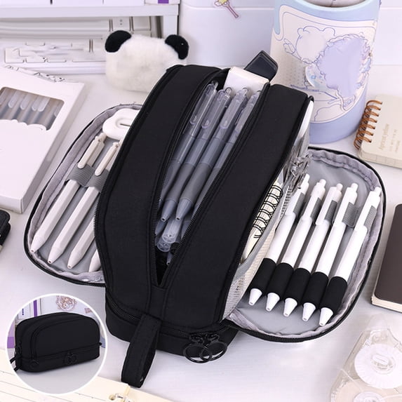 Large Capacity Pencil Case with 4 Compartments Multi-Slot Pen Bag Organizer for Women Adults