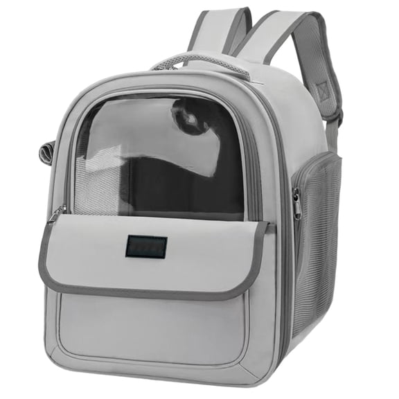 Large Capacity Pet Backpack Carrier, Breathable Mesh Oxford Cloth Tote for Hiking and Outdoor Travel with Cats, Gray