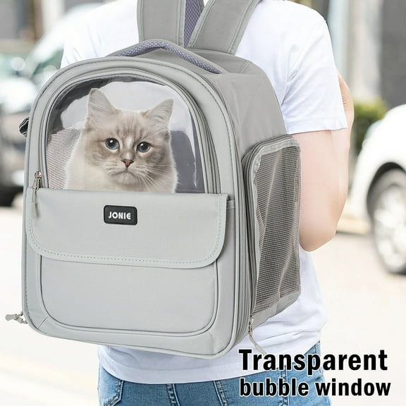 Large Capacity Pet Carrier Backpack with Zipper Closure & Mesh Ventilation - Ideal for Cats and Small Dogs Traveling, Portable Pet Carrier | Ventilated Pet Carrier | Visibility Panels
