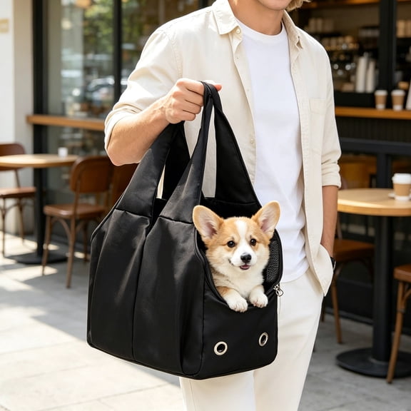 Large Capacity Pet Carrier Bag for Dogs and Cats Sling Shoulder Backpack Travel Bag Breathable Comfortable Removable Pad Multiple Pockets Lightweight Convenient Outdoor Use