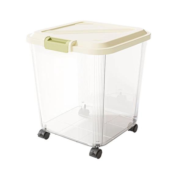 Large Capacity Pet Food Storage Container Designed for Dog Food with Rolling Wheels for Convenient Mobility Ideal for All Dog Breeds
