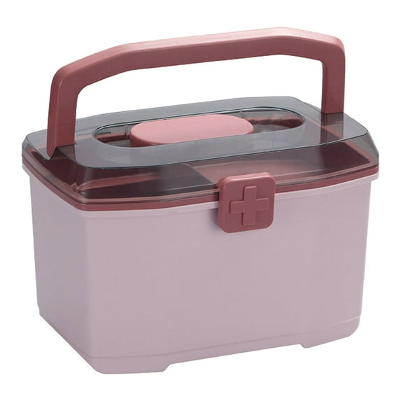 Large Capacity Pink Household Medicine Box, Box Home Box Container Travel Kit Travel Kit Carrying Case Bottle Organizer Storage Cabinet Home Use