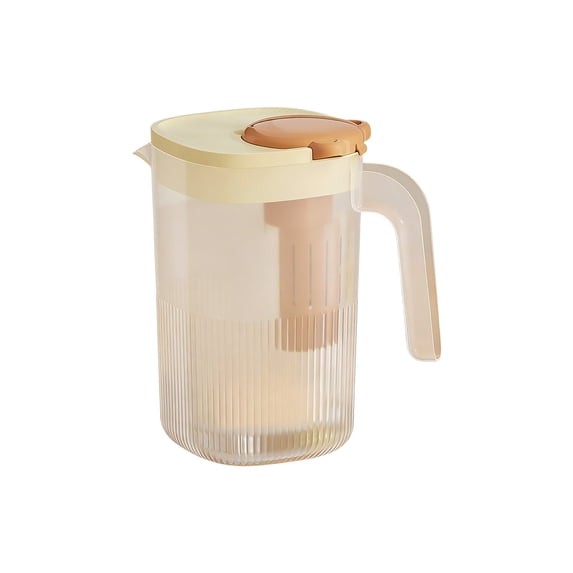 Large Capacity Pitcher Plastic Water Jug with Lids and Handle, Clear Water Carafe Jug Pitcher Lemonade Juice Beverage Jar, High Temperature Resistant Beverage Pitcher for Cold and Hot Drinks