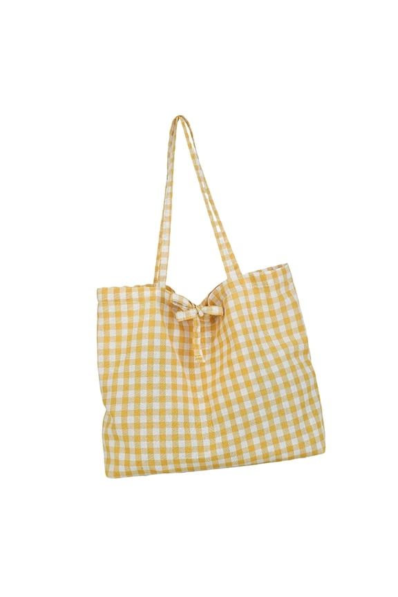 Large Capacity Plaids Canvas Toted Bag Trendy Shoulder Bags Purse Handbag for Shopping Beach Trendy Shoulder Bag Gifts