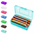 thumbnail image 1 of Large Capacity Plastic Pencil Box, Clear Translucent Plastic Pencil Box, Large Capacity Stackable Pencil Case with Snap-Tight Lid, Portable Organizer for School Office Desk Supplies, 1 of 7