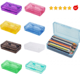 thumbnail image 1 of Large Capacity Plastic Pencil Box, Translucent Pencil Case with Snap-Tight Lid for Classroom Office Supplies, 1-Pack, 1 of 9