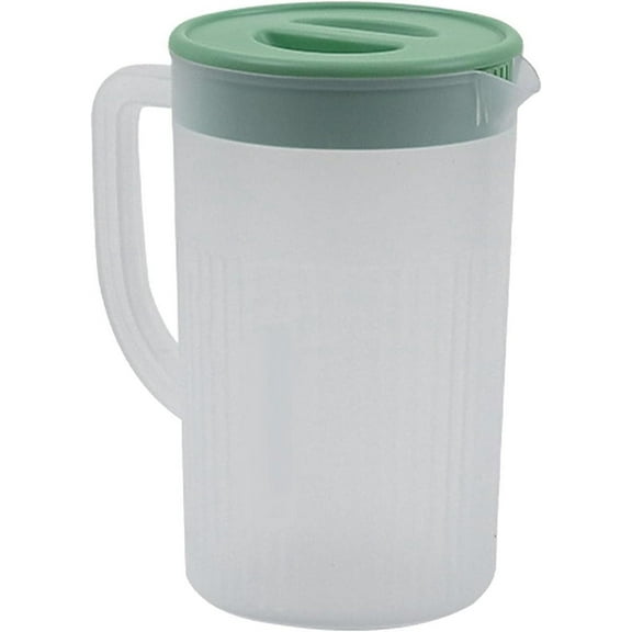 Large Capacity Plastic Pitcher With Lid, 2.7L Juice Milk Cold Carafe and Iced Tea Pitcher, High Temperature Resistant Simple Fashion for Home Daily Drinking Needs, Green