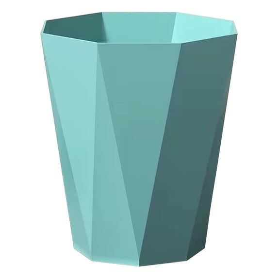 Large Capacity Plastic Round Trash Can With Wavy Design, 13 Gallon Garbage Bin For Kitchen Living Room, Durable Indoor Waste Basket With Lid, Mint Green