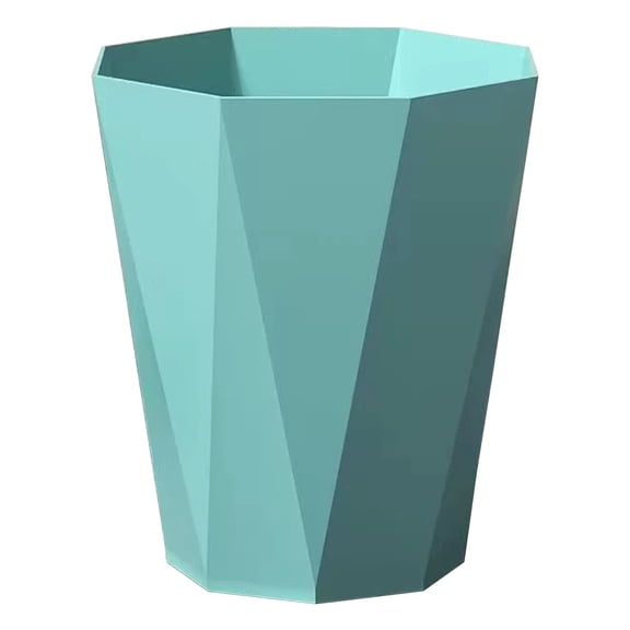 Large Capacity Plastic Round Trash Can With Wavy Design, 13 Gallon Garbage Bin For Kitchen Living Room, Durable Indoor Waste Basket With Lid, Mint Green