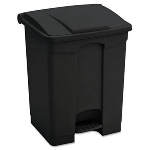 Large Capacity Plastic Step-On Receptacle  23 gal  Black