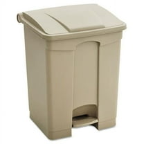 Large Capacity Plastic Step-On Receptacle  23 gal  Tan
