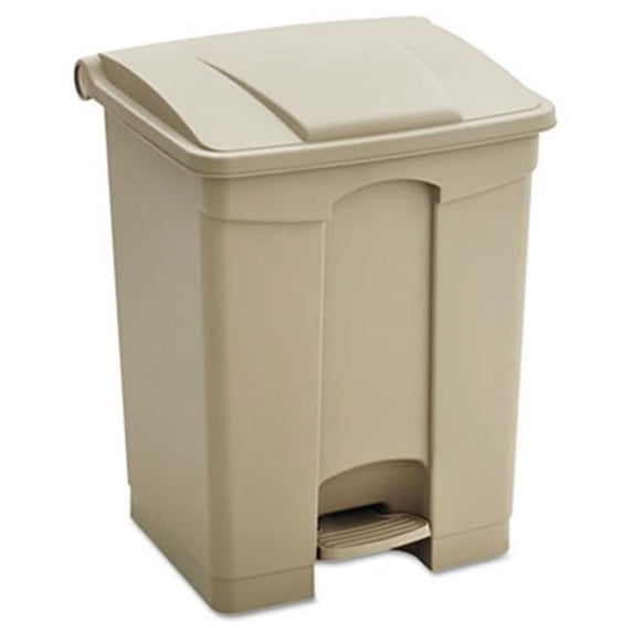 Large Capacity Plastic Step-On Receptacle 23 gal Tan