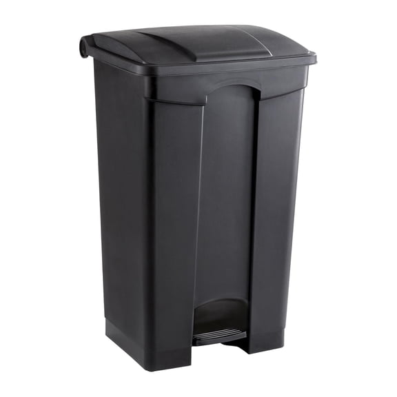 Safco Hands Free Plastic Step-On Receptacle Trash Can - 23 Gallon in Black