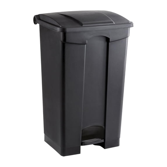 Safco Hands Free Plastic Step-On Receptacle Trash Can - 23 Gallon in Black