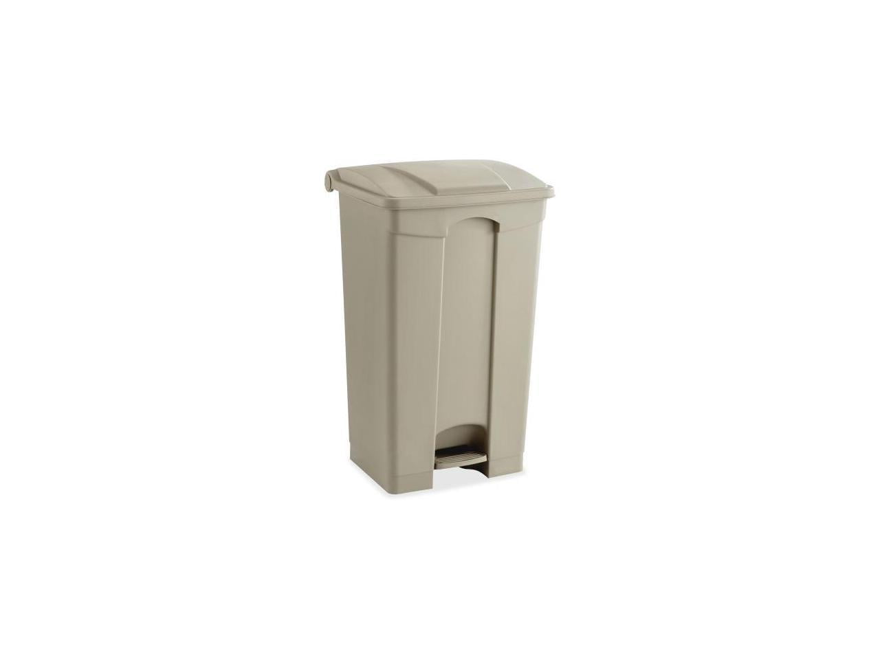 Large Capacity Plastic StepOn Receptacle, 23Gal, Tan
