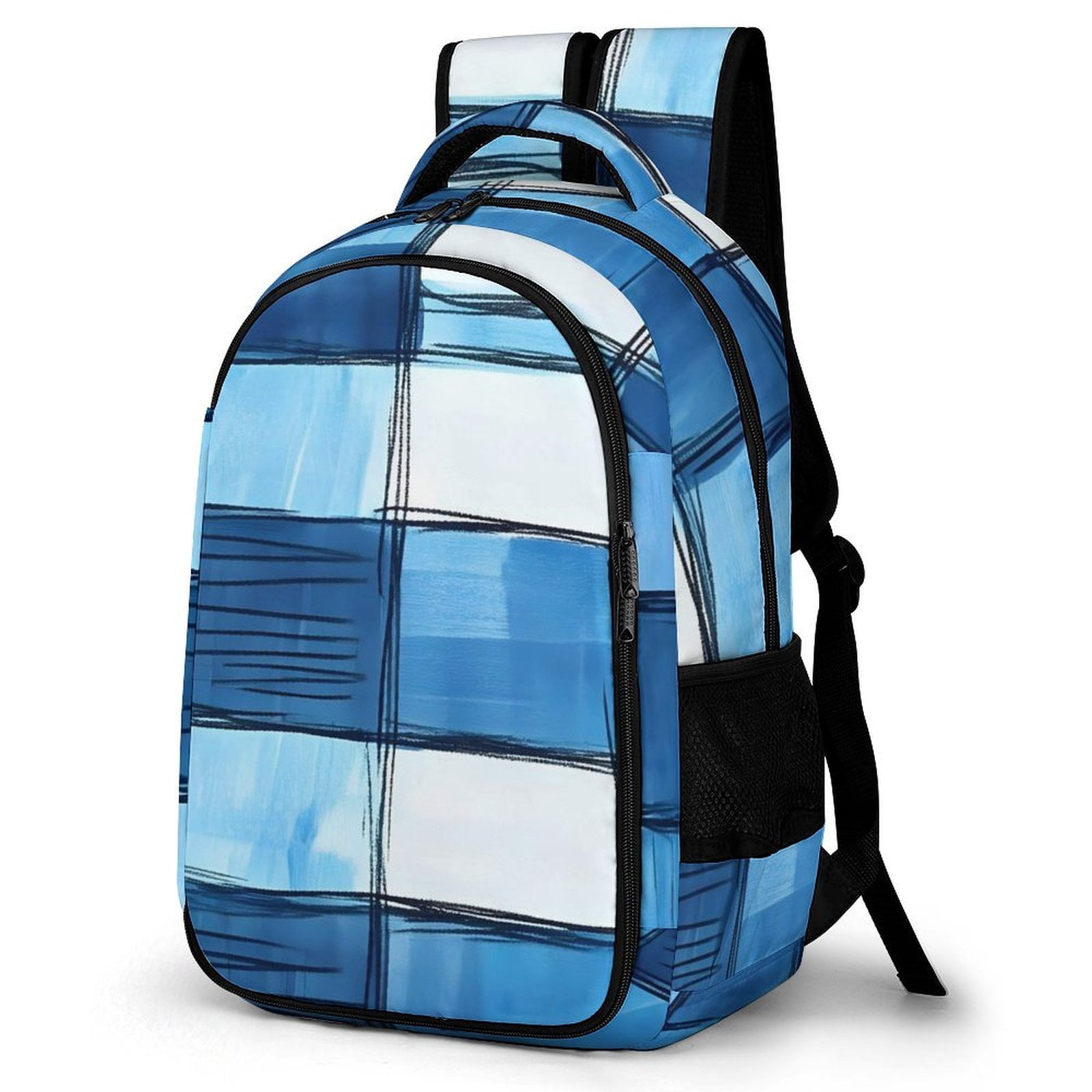Large Capacity Pocket Backpack 12.6 X 16.5in Double Zipper Design Side ...