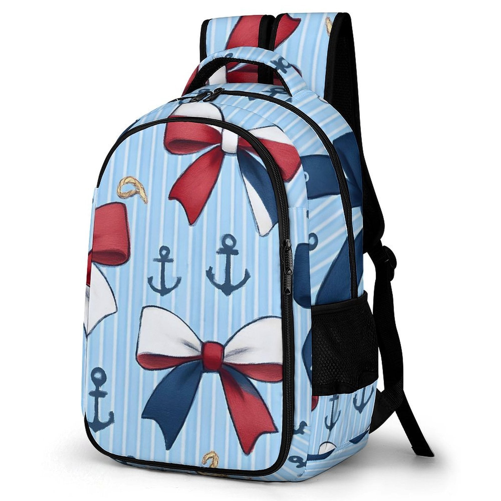 Large Capacity Pocket Backpack 12.6 X 16.5in Double Zipper Design Side ...