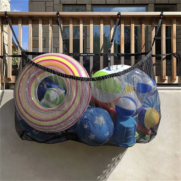 Large Capacity Pool Storage Net Bag, Hanging Organizer for Beach Toys and Inflatable Floats, Swimming Accessories Bag Swimming Pool Leaf Clean