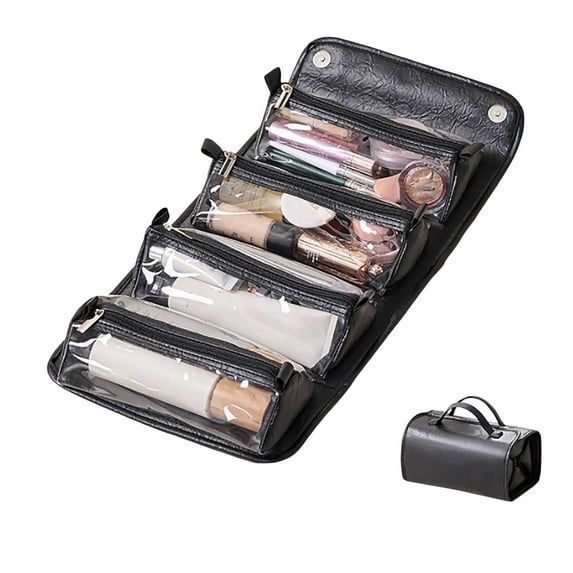Large Capacity Portable 4 In 1 Detachable & Foldable Cosmetic Bag for Makeup - Organizer for Travel and Daily Use