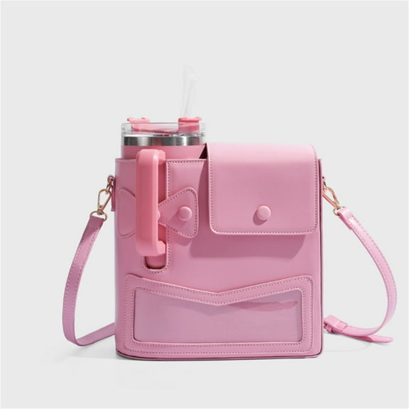Large Capacity Portable Beverage Bottle and Cup Bag with Adjustable Shoulder Strap