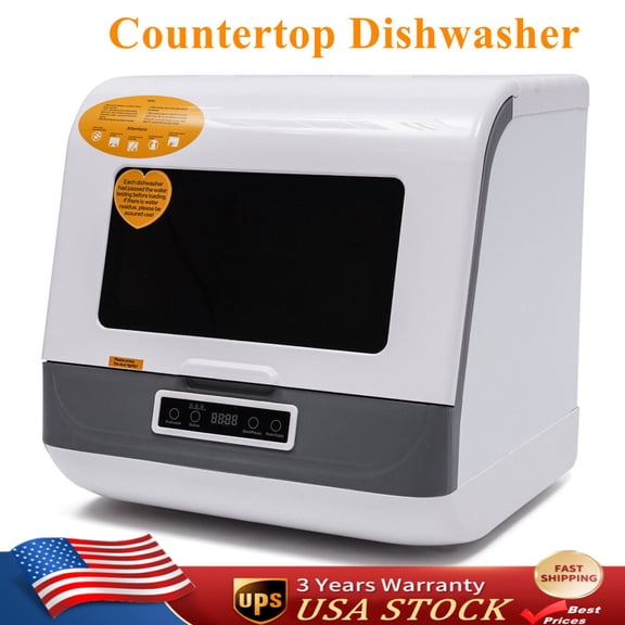 Large Capacity Portable Countertop Dishwasher 3 Washing Programs 800W 110V