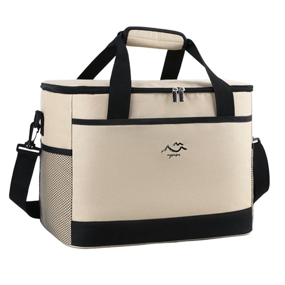 Large Capacity Portable Insulated Cooler Tote Bag, Handheld Lunch Ice Bag for Picnic Camping Outdoor Food Storage