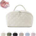 thumbnail image 1 of Large Capacity Portable Makeup Bag,Travel Makeup Bag for Woman, Large-Capacity Portable Cosmetic Bag with Handle and Brush Compartment, Waterproof and Washable (E#), 1 of 10