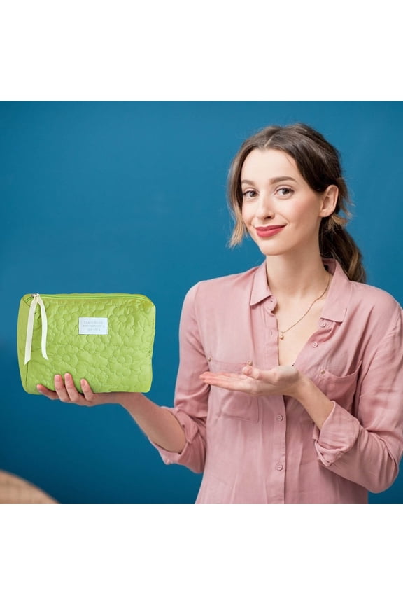 Large Capacity Portable Makeup Bag with Spacious Pockets for Travel and Daily Organization