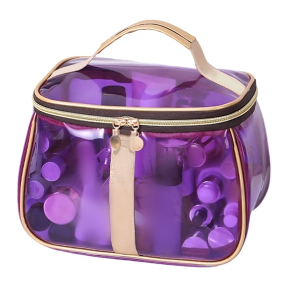 Large Capacity Portable Retro Vanity Makeup Organizer for Transparent Toiletry Storage Ideal for Travel Convenience for Ladies